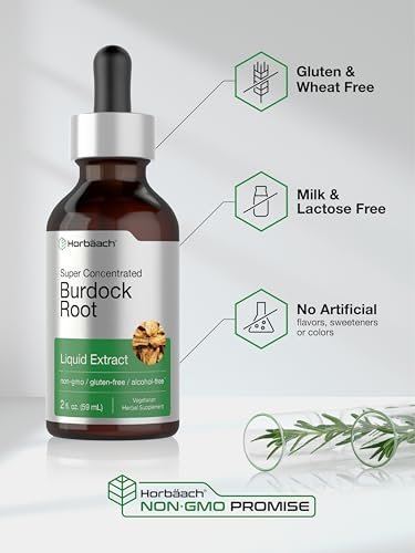 Horbäach Klettenwurzel Tinktur | 60 ml | Hochkonzentrierter Kräuterextrakt | Vegan, Nicht-GVO, Glutenfrei, Alkoholfrei