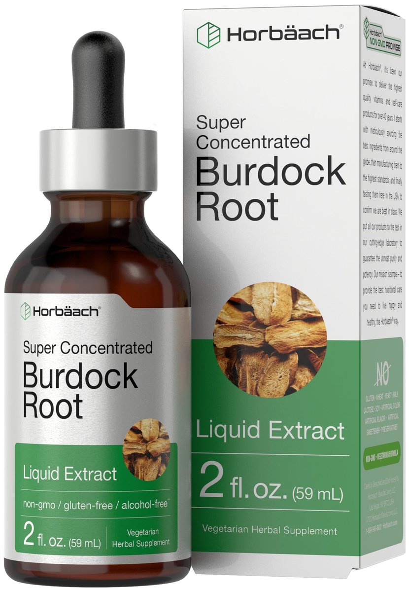 Horbäach Klettenwurzel Tinktur | 60 ml | Hochkonzentrierter Kräuterextrakt | Vegan, Nicht-GVO, Glutenfrei, Alkoholfrei