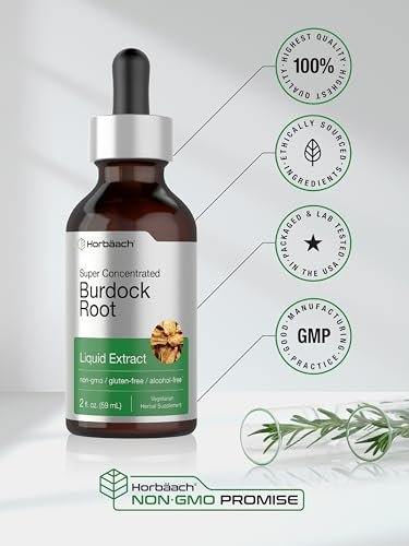 Horbäach Klettenwurzel Tinktur | 60 ml | Hochkonzentrierter Kräuterextrakt | Vegan, Nicht-GVO, Glutenfrei, Alkoholfrei