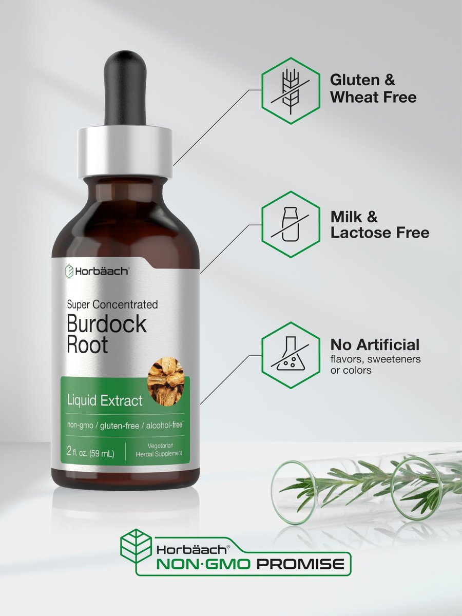 Horbäach Klettenwurzel Tinktur | 60 ml | Hochkonzentrierter Kräuterextrakt | Vegan, Nicht-GVO, Glutenfrei, Alkoholfrei