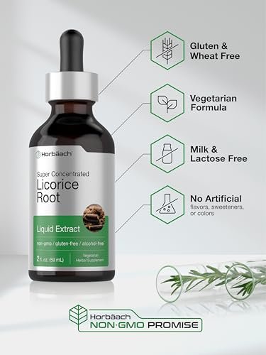 Horbäach Süßholzwurzel Extrakt | 60 ml | Alkoholfreie Tinktur | Vegetarisches flüssiges Nahrungsergänzungsmittel | Non-GMO & Glutenfrei