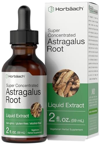 Horbäach Astragalus-Wurzelextrakt Flüssig | 60 ml | Alkoholfreie Tinktur | Hochkonzentriert | Vegetarisch, Nicht-GVO, Glutenfrei