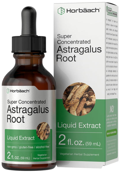 Horbäach Astragalus-Wurzelextrakt Flüssig | 60 ml | Alkoholfreie Tinktur | Hochkonzentriert | Vegetarisch, Nicht-GVO, Glutenfrei