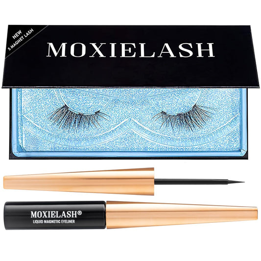 MoxieLash Magnetische Wimpern mit Eyeliner Set - Baby Bundle - Natürlich aussehende Fake Wimpern - Set aus Baby Lashes + Magnetischer Eyeliner - Inhabergeführt in den USA - Kein Kleber