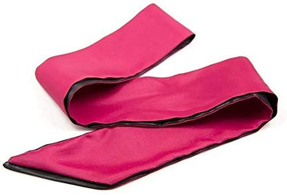 Ukissim Soft Satin Schlafmaske – Komfortable Augenmaske für erholsamen Schlaf (Rot+Schwarz, 150 cm x 7 cm)