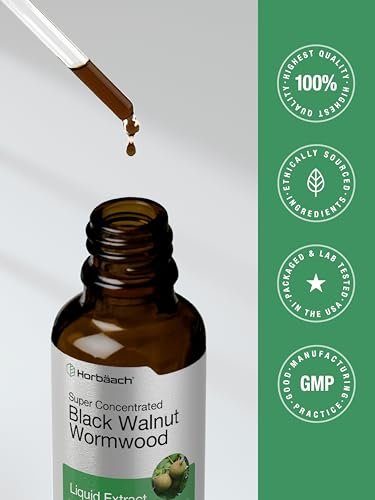 Horbäach Schwarze Walnuss Wurmholz Extrakt Tinktur | 60 ml | Alkoholfreie Flüssigkeit | Vegetarisch, Nicht-GVO & Glutenfrei