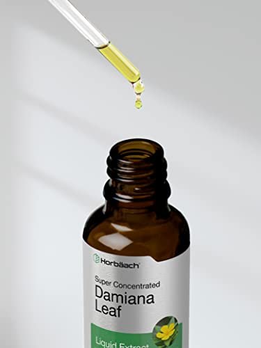 Horbäach Damiana-Blatt-Kräutertinktur | 60 ml | Hochkonzentrierter, alkoholfreier Flüssigextrakt | Vegetarisches, nicht-GVO & glutenfreies Nahrungsergänzungsmittel