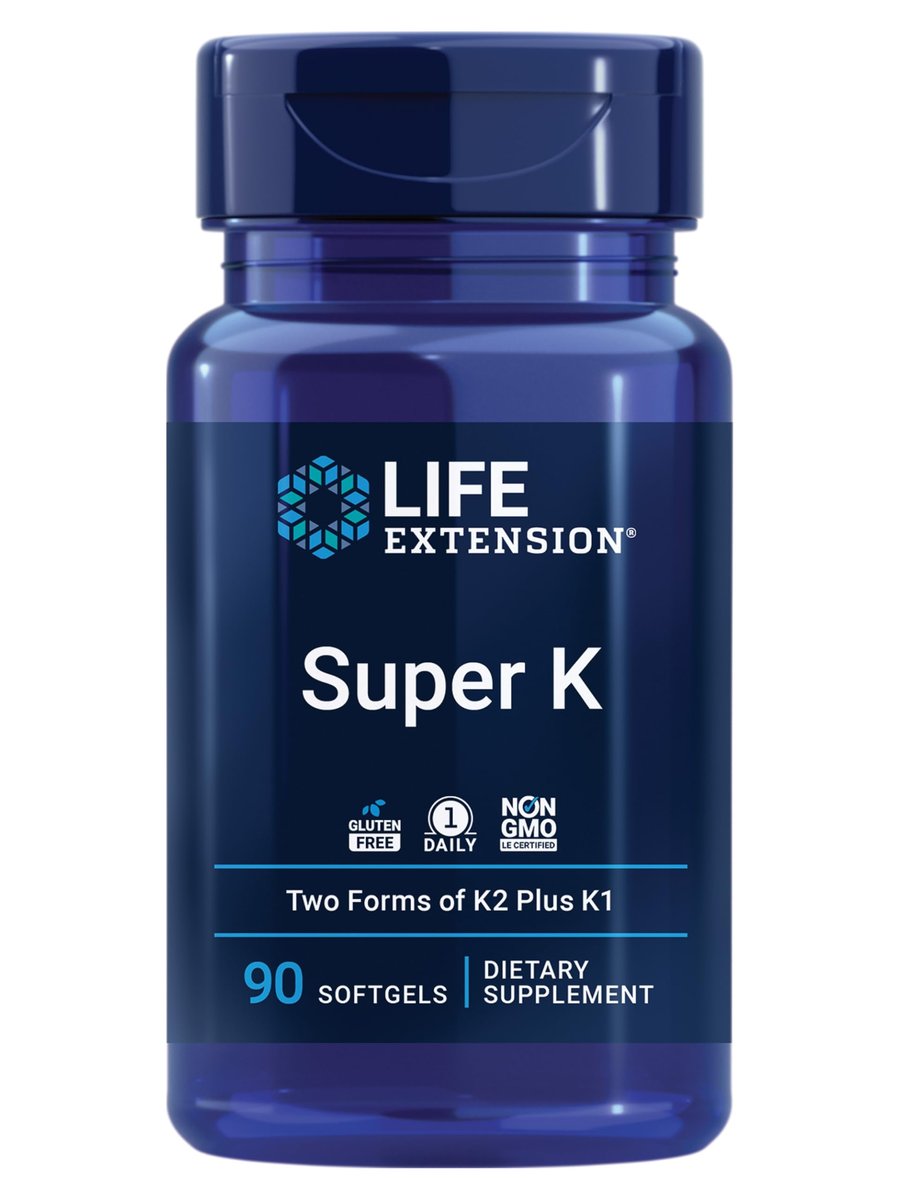 Life Extension Super K – Vitamin-K-Komplex mit K1 und K2 für die Herzgesundheit, 90 Softgels