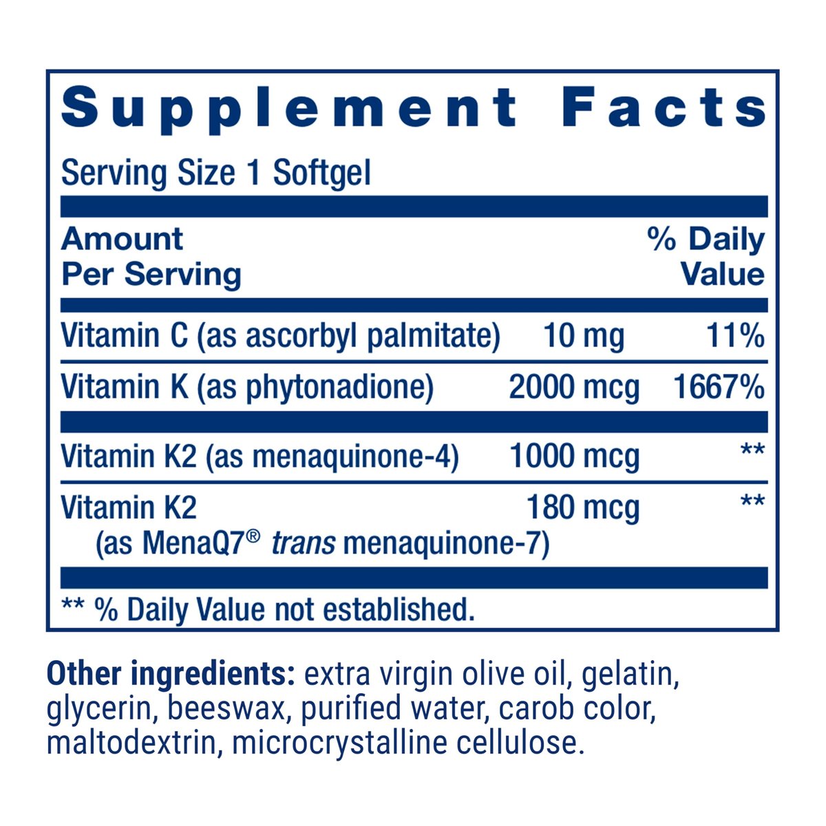 Life Extension Super K – Vitamin-K-Komplex mit K1 und K2 für die Herzgesundheit, 90 Softgels