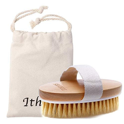 Ithyes Trockenbürste Körperbürste – Natürliche Borsten für sanftes Peeling, Lymphdrainage & bessere Durchblutung