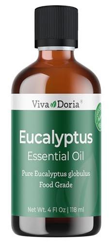 Viva Doria Eukalyptus ätherisches Öl, Lebensmittelqualität, 118 ml (4 Fl Oz) | 100 % reines & natürliches Eucalyptus Globulus | Aromatherapie-Öl für Diffuser, Dampf und Massage