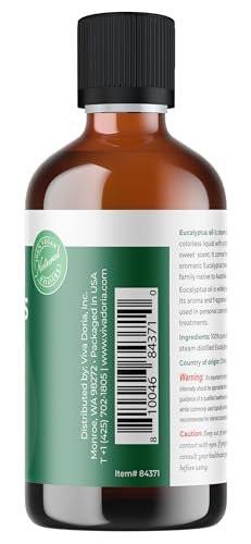 Viva Doria Eukalyptus ätherisches Öl, Lebensmittelqualität, 118 ml (4 Fl Oz) | 100 % reines & natürliches Eucalyptus Globulus | Aromatherapie-Öl für Diffuser, Dampf und Massage