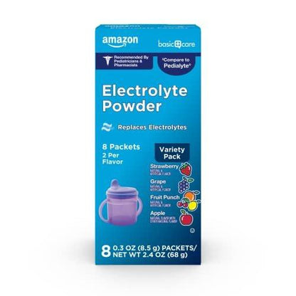 Elektrolyt-Pulver-Vielfaltspackung, Apfel, Fruchtpunsch, Traube, Erdbeere, 8 Beutel