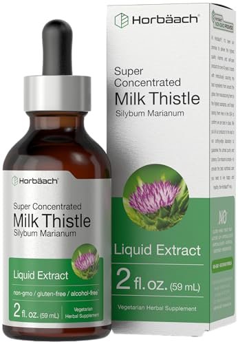 Horbäach Mariendistel-Extrakt Flüssig | 60 ml | Alkoholfrei | Vegetarisch, Ohne Gentechnik & Glutenfrei