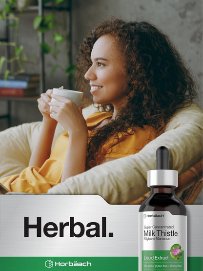 Horbäach Mariendistel-Extrakt Flüssig | 60 ml | Alkoholfrei | Vegetarisch, Ohne Gentechnik & Glutenfrei