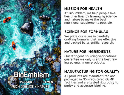 BioEmblem Kurkuma Curcumin Komplex mit BioPerin – Gelenkunterstützung & Herzgesundheit – mit Bio Kurkumapulver & 95% Curcuminoiden Extrakt – aus Kalifornien, Nicht-GVO, 30-Tage-Vorrat