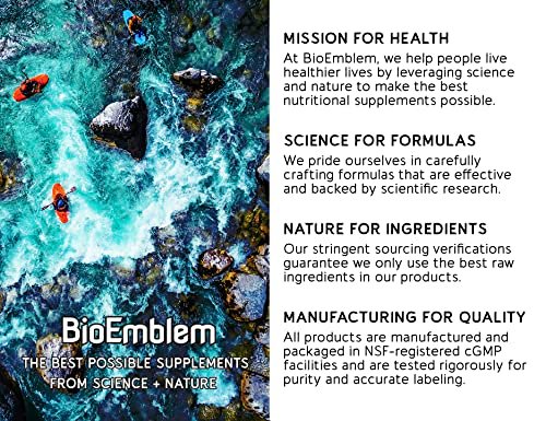 BioEmblem Kurkuma Curcumin Komplex mit BioPerin – Gelenkunterstützung & Herzgesundheit – mit Bio Kurkumapulver & 95% Curcuminoiden Extrakt – aus Kalifornien, Nicht-GVO, 30-Tage-Vorrat