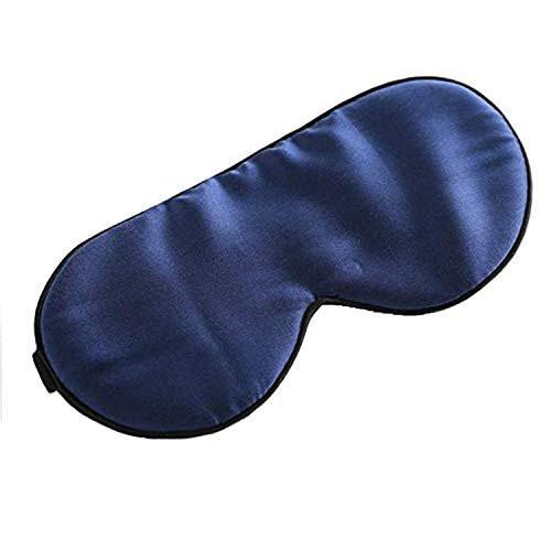 Blaue Satin-Seiden-Schlafmaske mit verstellbarem Riemen – Bequeme, blickdichte Augenmaske für Männer und Frauen – Perfekt für erholsamen Nachtschlaf