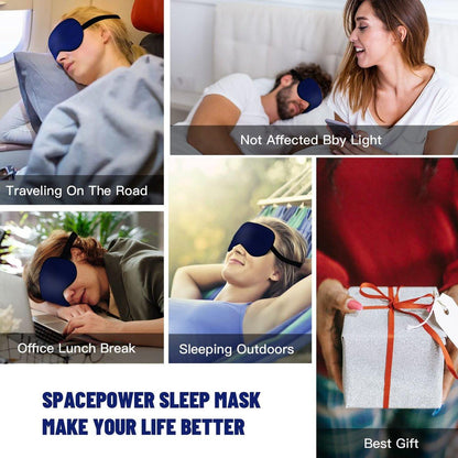 Blaue Satin-Seiden-Schlafmaske mit verstellbarem Riemen – Bequeme, blickdichte Augenmaske für Männer und Frauen – Perfekt für erholsamen Nachtschlaf