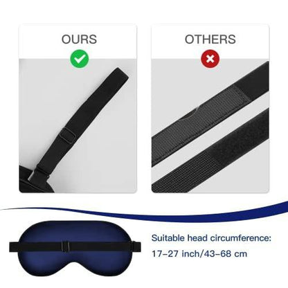 Blaue Satin-Seiden-Schlafmaske mit verstellbarem Riemen – Bequeme, blickdichte Augenmaske für Männer und Frauen – Perfekt für erholsamen Nachtschlaf