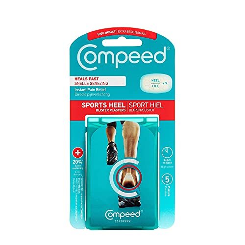 Compeed Advanced Blasenpflaster, Hydrokolloid-Gel-Polster für sofortige Schmerzlinderung und schnellere Heilung, Sport Medium Ferse, 5 Stück (2er-Pack)