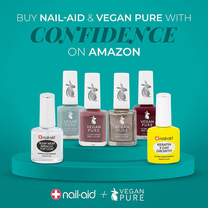 Nail-Aid Total Cure 9 in 1 Nagelbehandlung – Stärkt, glättet und hellt brüchige Nägel auf – Transparent, 0,55 Fl Oz