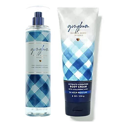 Bath and Body Works Gingham 8 Unzen Ultra Shea Body Lotion & 8 Unzen Fine Fragrance Mist Duo Bundle