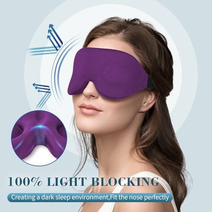 ZGGCD Schlafmaske für Seitenschläfer – Lichtblockierende 3D-Kontur-Schlafbrille für Damen und Herren, Luxus-Augenmaske mit verstellbarem Band für Reisen und Nickerchen, Lila