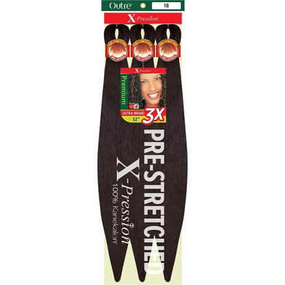 Outre X-Pression Pre Stretched Braid 52" 3x (4 Mittelbraun) – Synthetische Haarverlängerung