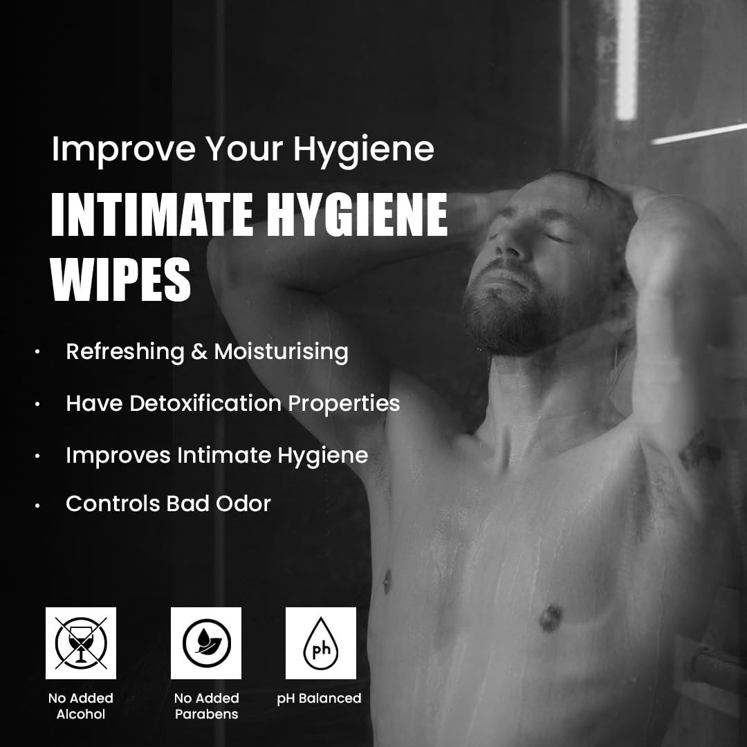 Skin Elements Intimhygiene-Feuchttücher | Unisex | pH-ausgeglichen | mit Teebaumöl und Nieme-Extrakten | 30 einzeln verpackte Tücher | Vor und nach der Intimität