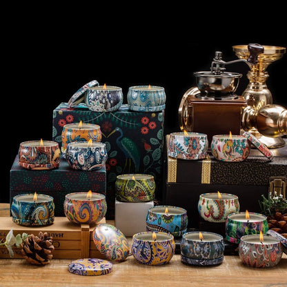 Howemon Duftkerzen Geschenkset, 16er-Pack Reisespender aus natürlichem Sojawachs mit starken ätherischen Ölen für Stressabbau und Aromatherapie