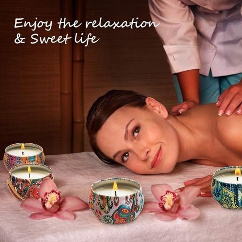 Howemon Duftkerzen Geschenkset, 16er-Pack Reisespender aus natürlichem Sojawachs mit starken ätherischen Ölen für Stressabbau und Aromatherapie
