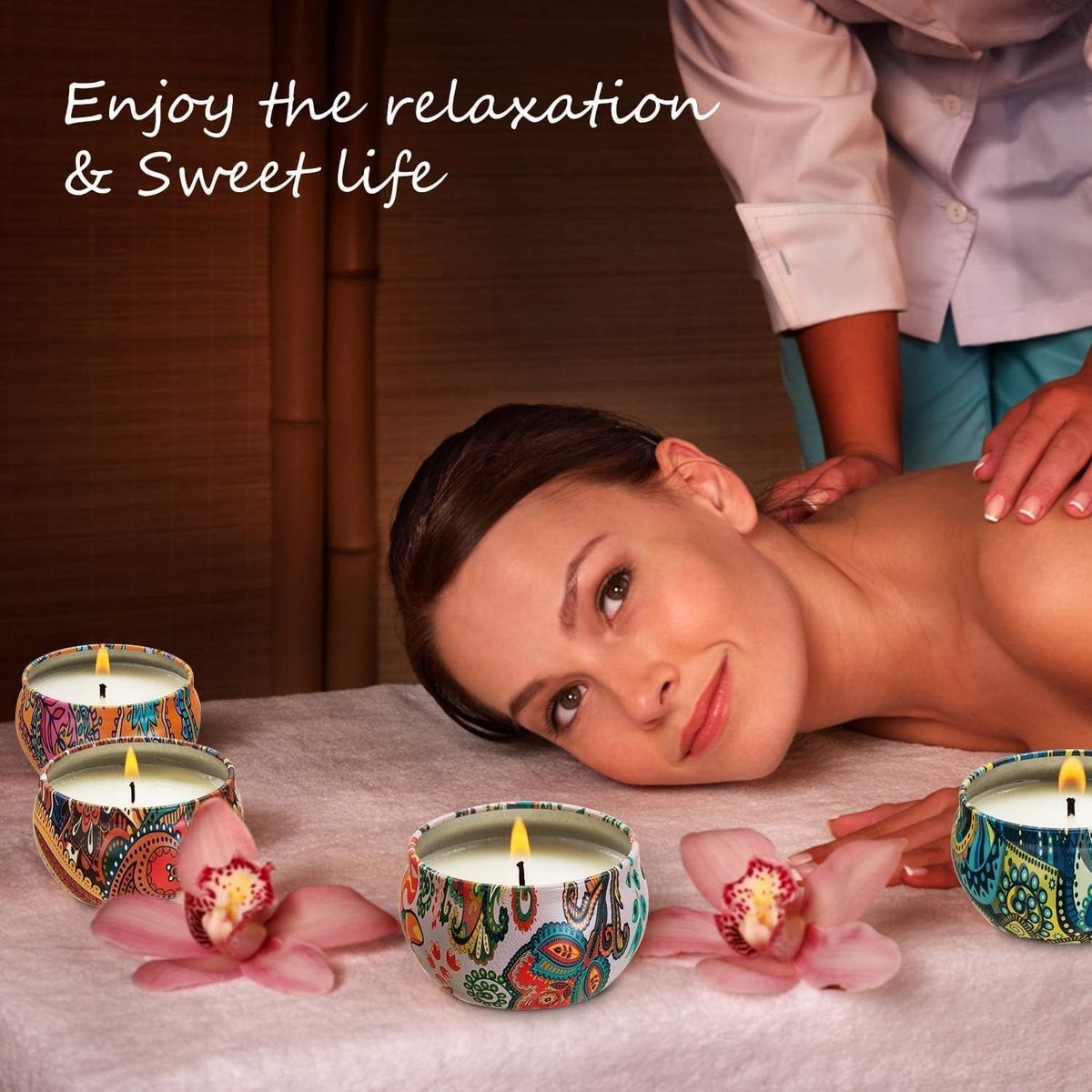 Howemon Duftkerzen Geschenkset, 16er-Pack Reisespender aus natürlichem Sojawachs mit starken ätherischen Ölen für Stressabbau und Aromatherapie