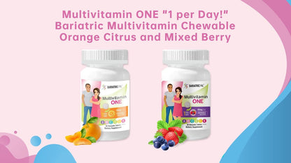 BariatricPal Multivitamin ONE 1 pro Tag! Bariatrisches Multivitamin Kautablette mit 45 mg Eisen - Mischbeere (30 Stück)