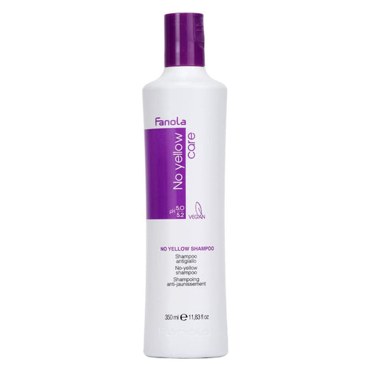 Fanola No Yellow Purple Shampoo – Lila Farbstoff-Shampoo für Blondes, gesträhntes & graues Haar – mit Veilchenpigment gegen Gelbstich (11,83 Fl Oz)