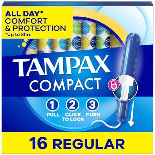 Tampax Compact Pearl Tampons mit LeakGuard-Braid & ausziehbarer Applikator, reguläre Saugstärke, unparfümiert, 16 Stück
