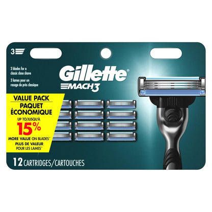 Gillette Mach3 Rasierklingen Nachfüllpackung 12 Stück