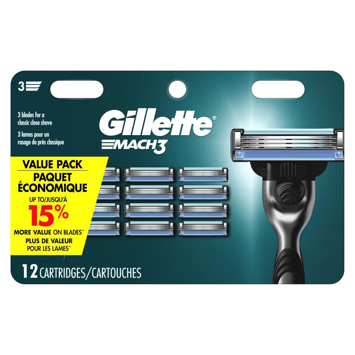 Gillette Mach3 Rasierklingen Nachfüllpackung 12 Stück