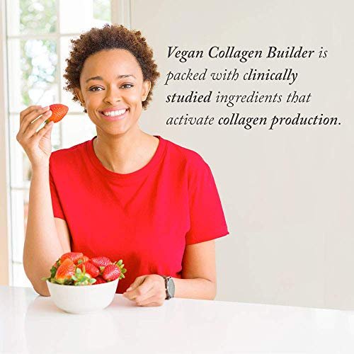 Veganer Collagen Builder – Biologische Vollwertkost aus Obst & Gemüse, Silizium, Lutein, Vitamin C, Biotin, Traubenkern – Aminosäuren Glycin, Lysin & Prolin Collagen-Booster (30 Portionen, Tabletten)