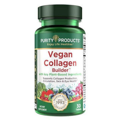 Veganer Collagen Builder – Biologische Vollwertkost aus Obst & Gemüse, Silizium, Lutein, Vitamin C, Biotin, Traubenkern – Aminosäuren Glycin, Lysin & Prolin Collagen-Booster (30 Portionen, Tabletten)