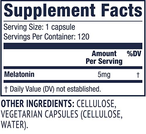 Vimergy Melatonin – Natürliches Schlafmittel – Schlafergänzung – Hilft schneller einzuschlafen & länger durchzuschlafen – Nicht-GVO, glutenfrei, koscher, sojafrei, vegan, paleo (120 Kapseln)