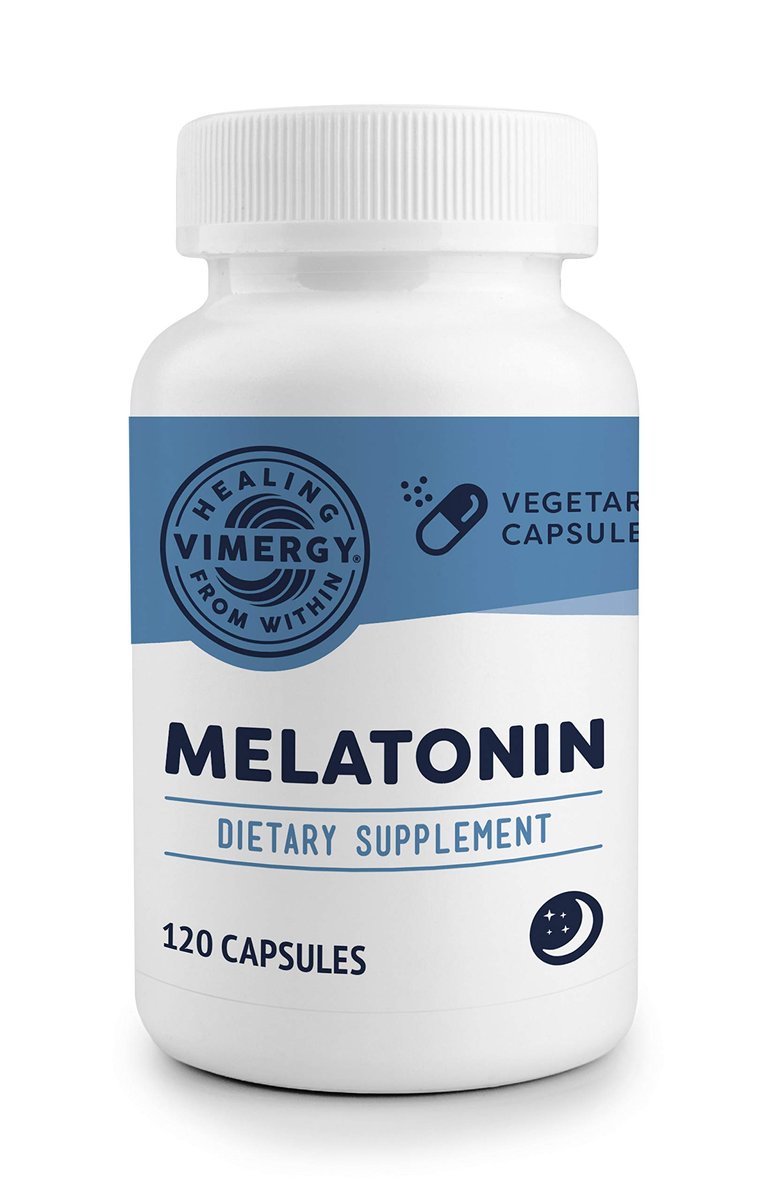 Vimergy Melatonin – Natürliches Schlafmittel – Schlafergänzung – Hilft schneller einzuschlafen & länger durchzuschlafen – Nicht-GVO, glutenfrei, koscher, sojafrei, vegan, paleo (120 Kapseln)