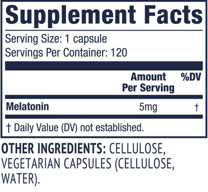 Vimergy Melatonin – Natürliches Schlafmittel – Schlafergänzung – Hilft schneller einzuschlafen & länger durchzuschlafen – Nicht-GVO, glutenfrei, koscher, sojafrei, vegan, paleo (120 Kapseln)