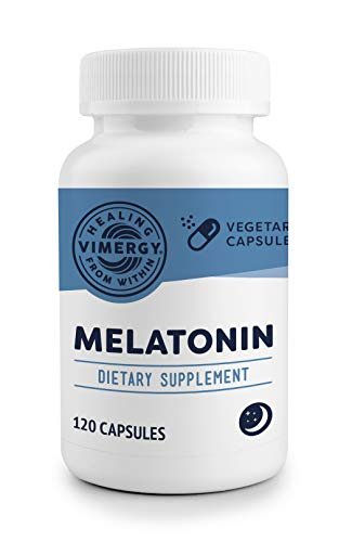 Vimergy Melatonin – Natürliches Schlafmittel – Schlafergänzung – Hilft schneller einzuschlafen & länger durchzuschlafen – Nicht-GVO, glutenfrei, koscher, sojafrei, vegan, paleo (120 Kapseln)