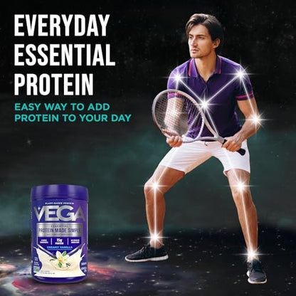 Vega Protein Made Simple Pflanzliches Vanille-Proteinpulver mit 15 g Protein – Stevia-frei, saubere Ernährung – 9,2 oz (10 Portionen)