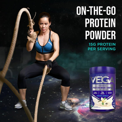 Vega Protein Made Simple Pflanzliches Vanille-Proteinpulver mit 15 g Protein – Stevia-frei, saubere Ernährung – 9,2 oz (10 Portionen)