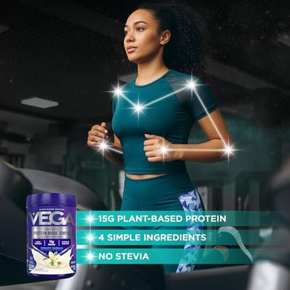 Vega Protein Made Simple Pflanzliches Vanille-Proteinpulver mit 15 g Protein – Stevia-frei, saubere Ernährung – 9,2 oz (10 Portionen)