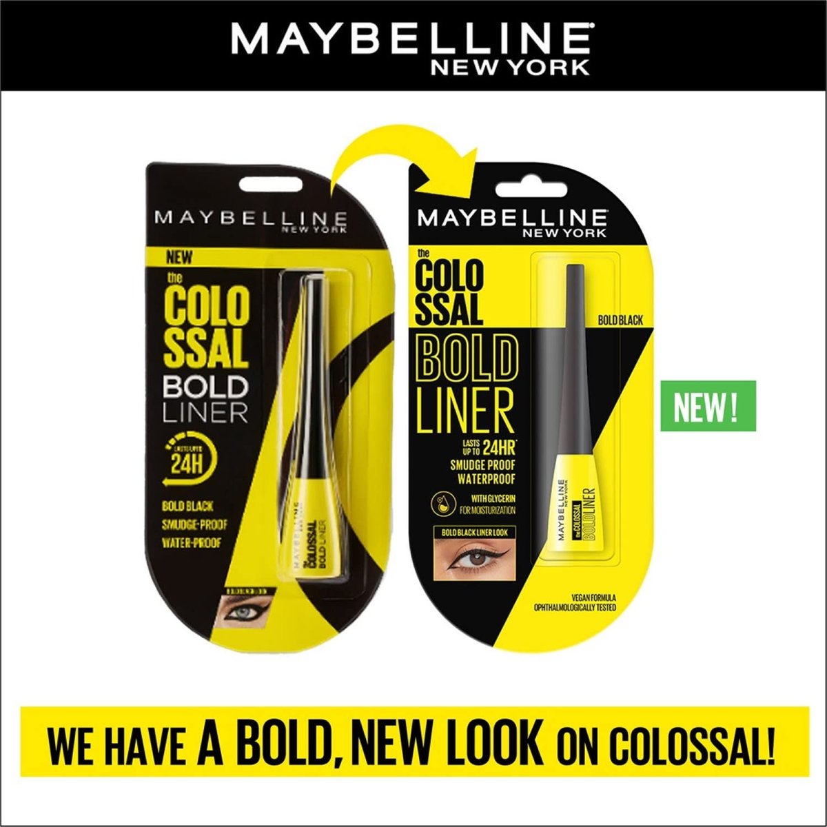 Maybelline New York Colossal Bold Eyeliner, Schwarz, 3g