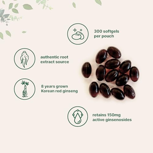 Micro Ingredients Rote Panax Ginseng Nahrungsergänzung 300 Softgels | Hochwirksamer koreanischer Ginsengwurzelextrakt | Unterstützt Energie und Immunsystem | Non-GMO*