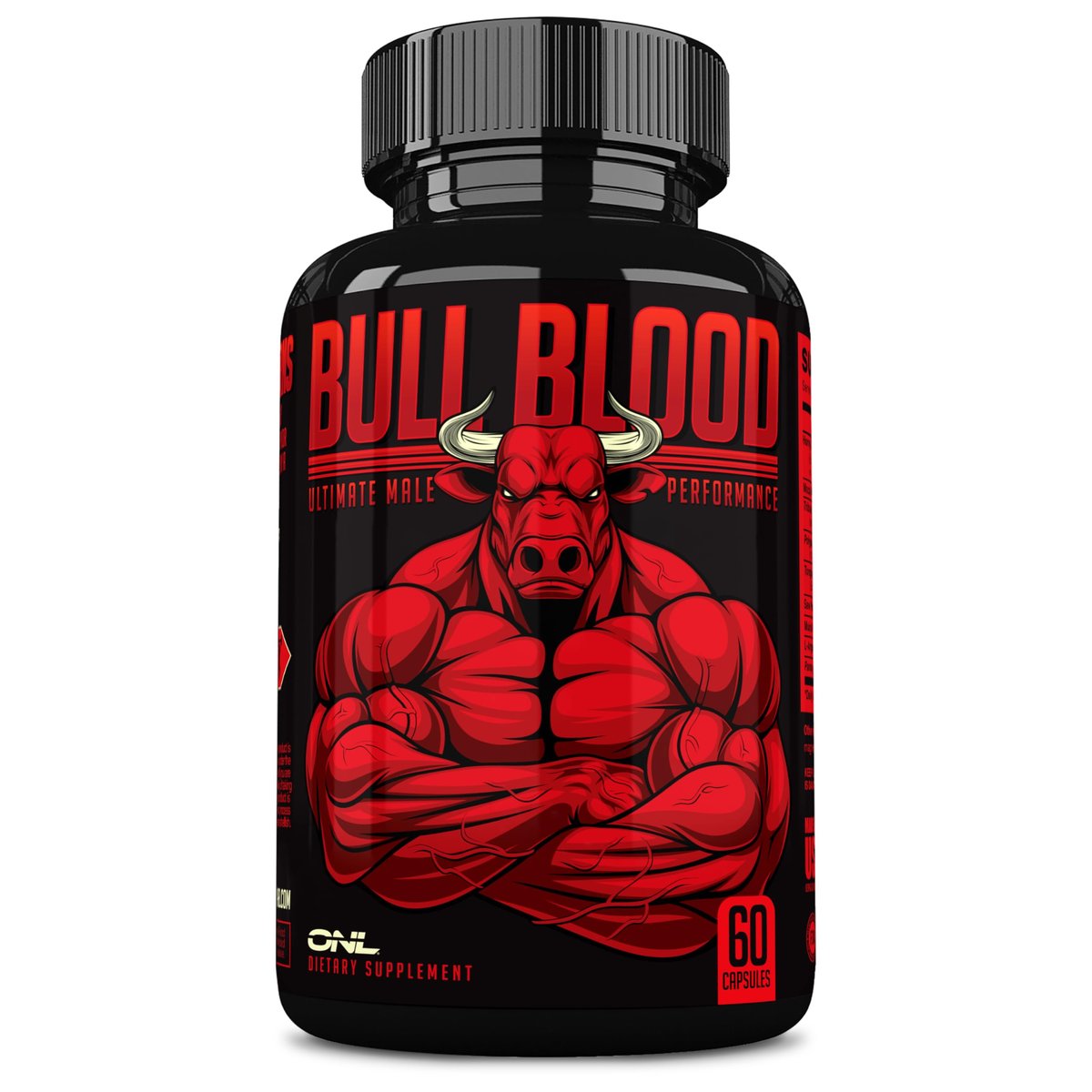 ONL Bull Blood Testosteron-Booster für Männer – Steigerung von Stärke, Ausdauer und Vitalität mit Maca-Wurzel, Bockshornklee, Tribulus Terrestris und Tongkat Ali – 60 Kapseln